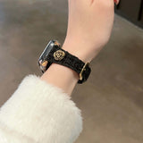 Black Camellia Watch Strap