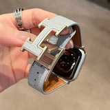 Blue H Magnetic Buckle  Apple Strap