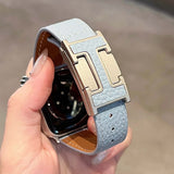 Blue H Magnetic Buckle  Apple Strap