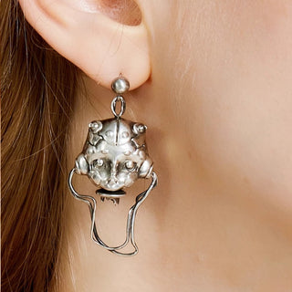 Design Mechanical Hime Sliver Earring