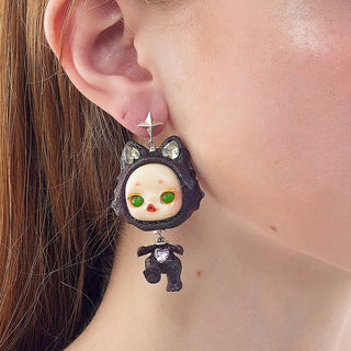 Handmade Doll Face Earrings for Unique Gifts