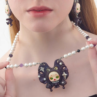 Handmade Bubble Butterfly Pendant Necklace