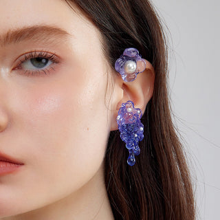 Transparent Gradient Flower Demon Lilith Earring